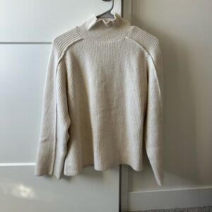 H&M Cream Ribbed Turtleneck Sweater NWOT